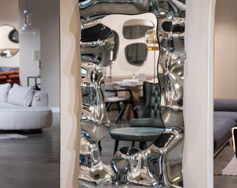 Wavy Wall Mirror - Handmade Large Designer Mirror for Modern Interiors, Luxury Decorative Mirrors, Full-Length Mirror, Statement Wall Mirror
