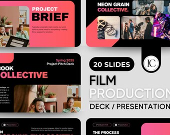 Film Pitch Deck Template | Production Company & Film Collective | Editable Canva Presentation