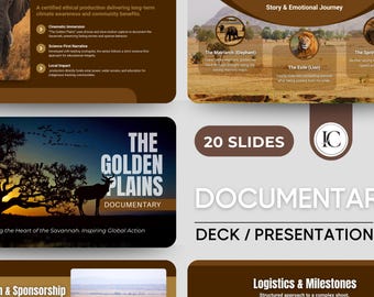 Modello di presentazione per film / Presentazione Canva per documentari naturalistici / Presentazione per programmi TV sulla fauna selvatica