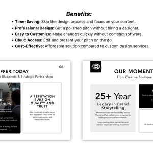 Canva strategic plan template — SWOT analysis and corporate summary slide