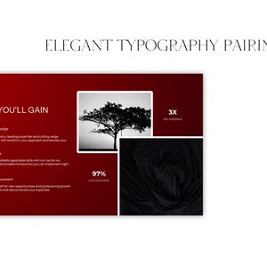Webinar presentation template canva 54 slide coaching course deck black red