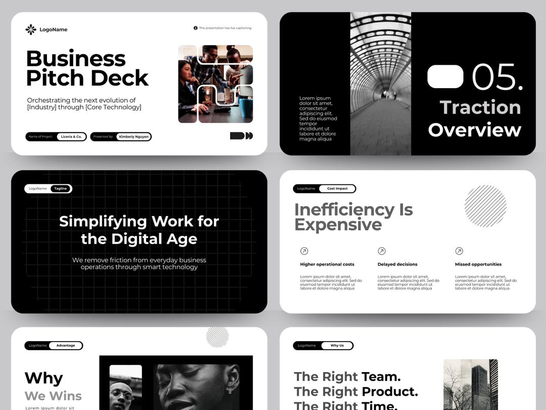 Pitch Deck Template Canva | Startup Business Presentation 60 Slides ...