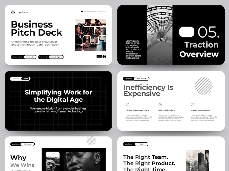 Pitch Deck Template Canva | Startup Business Presentation 60 Slides ...