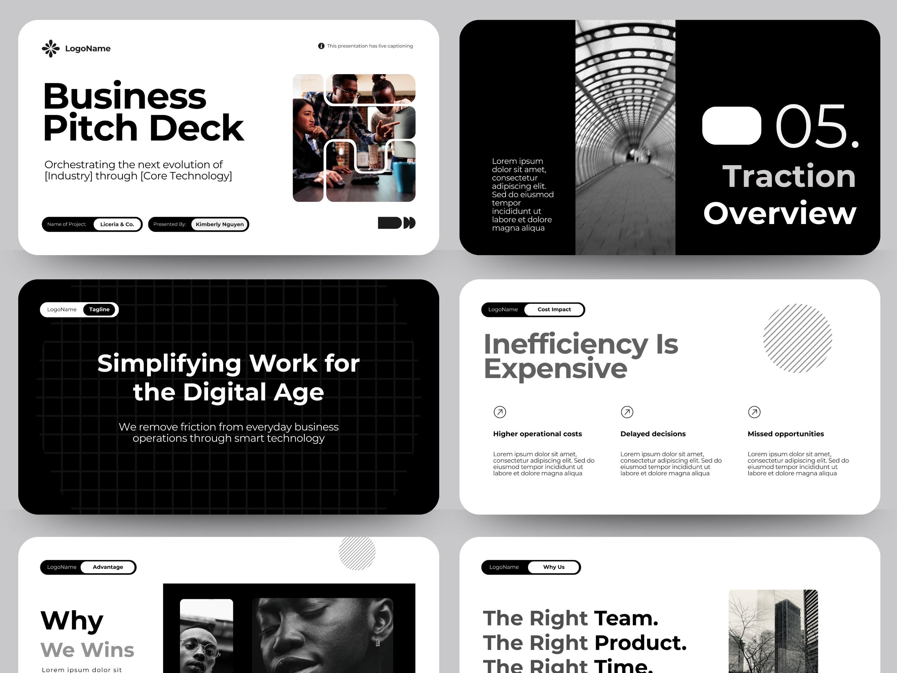 Pitch Deck Template Canva | Startup Business Presentation 60 Slides ...