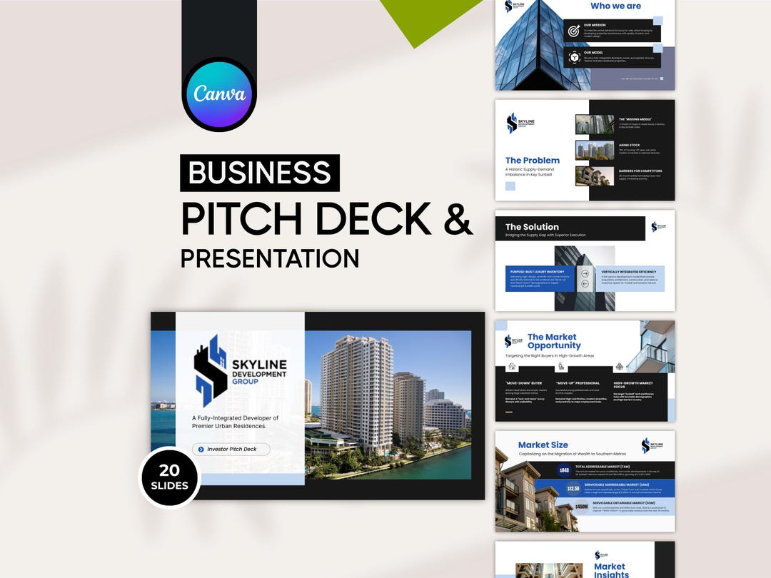 Real Estate Pitch Deck Template Investor Presentation Canva