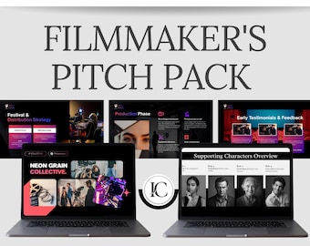 映画ピッチデッキバンドル、ドキュメンタリー、インディーズ映画、映画投資家、制作会社向け｜資金調達のための映画制作者向け4パックパック｜Canva編集可能