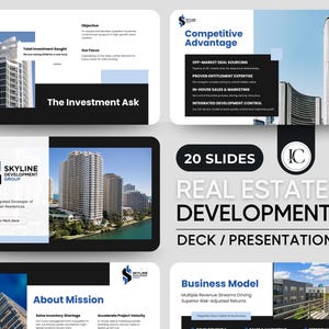 Real Estate Pitch Deck Template Canva | Property Investor Presentation | Investment Proposal Syndication | Editable Canva | Digital Download
