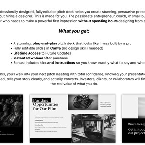 Inside view: Director's vision slide from indie filmmaker pitch deck template