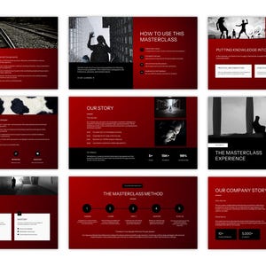 Masterclass slide deck template for life coaches and business coaches editable canva bold design