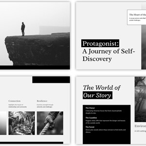 Film pitch deck template showing budget breakdown and production timeline slides