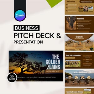 Film pitch deck template for nature documentary filmmakers — wildlife docuseries Canva presentation