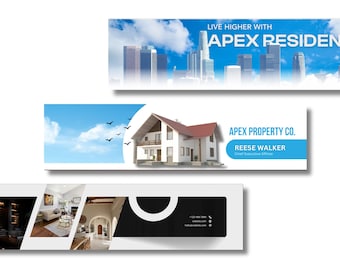 Real Estate LinkedIn Banner | Editable Canva Realtor Template | Modern Property Branding