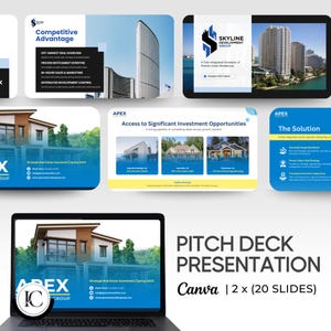 Real estate bundle contents overview, four editable Canva templates for property developers, realtors and prop-tech founders