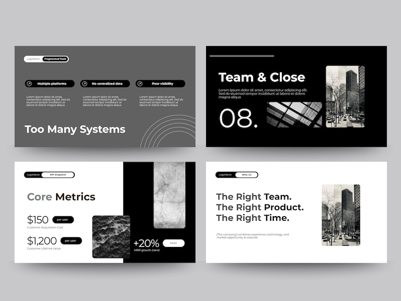 Pitch Deck Template Canva | Startup Business Presentation 60 Slides ...