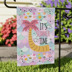 Summer Yard Flag, Summer Flag, Fish Yard Flag, Tropical Yard Flag, Palm Tree Flag, Hawaiian Yard Flag, Summertime Flag, Summertime Yard Flag