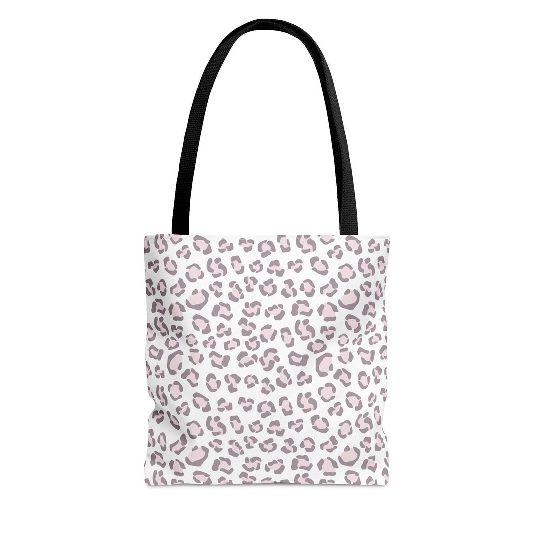 Leopard Print Tote Bag Pink and Gray Leopard Tote Bag Trendy Etsy