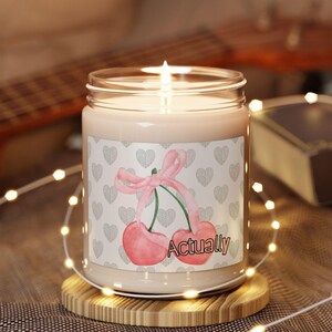 Coquette Candle, Scented Soy Candle, 9oz, Actually Candle, Coquette Candles, Valentines Candle, Cute Valentines Gift, Mother&#39;s Day Gift, Bow