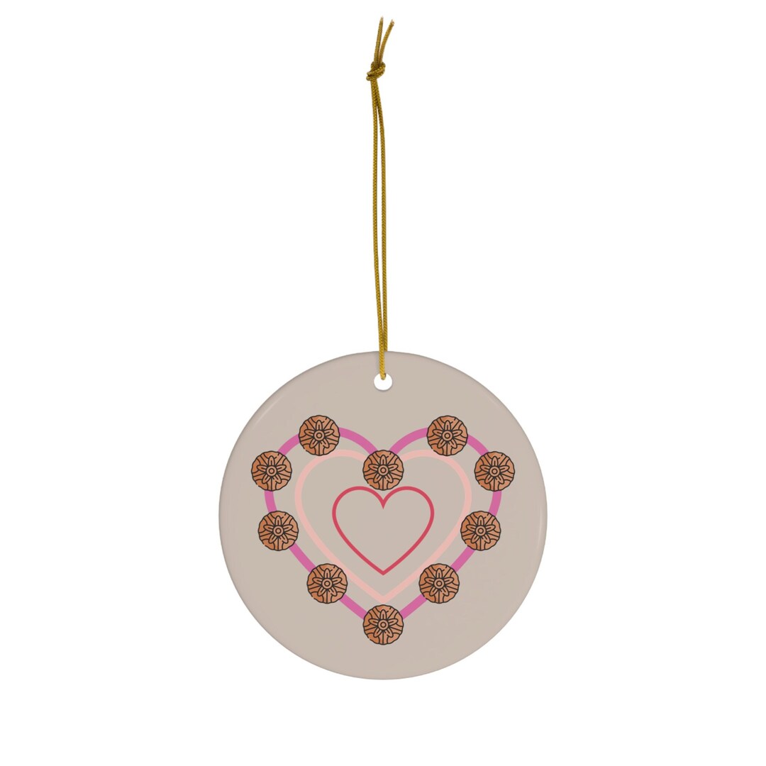 Pizzelle Ornament, Pizzelle Heart, Heart Ornament, Valentine Ornament