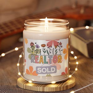 Realtor Candle, Scented Soy Candle, 9oz, Realtor Candles, Broker Candle, Realtor Gift, Realtor Gifts, Broker Gift, Cute Realtor Desk Decor