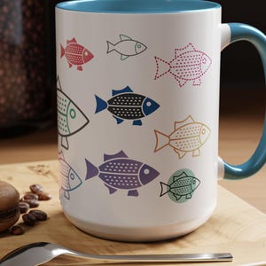 Sardine Mug, Nautical Mug, Coastal Mug, Summer Mug, Sardines Mug, Fish Mug, Sardines Coffee Cup, Sardines, Nautical Coffee Mug, Fish Coffee