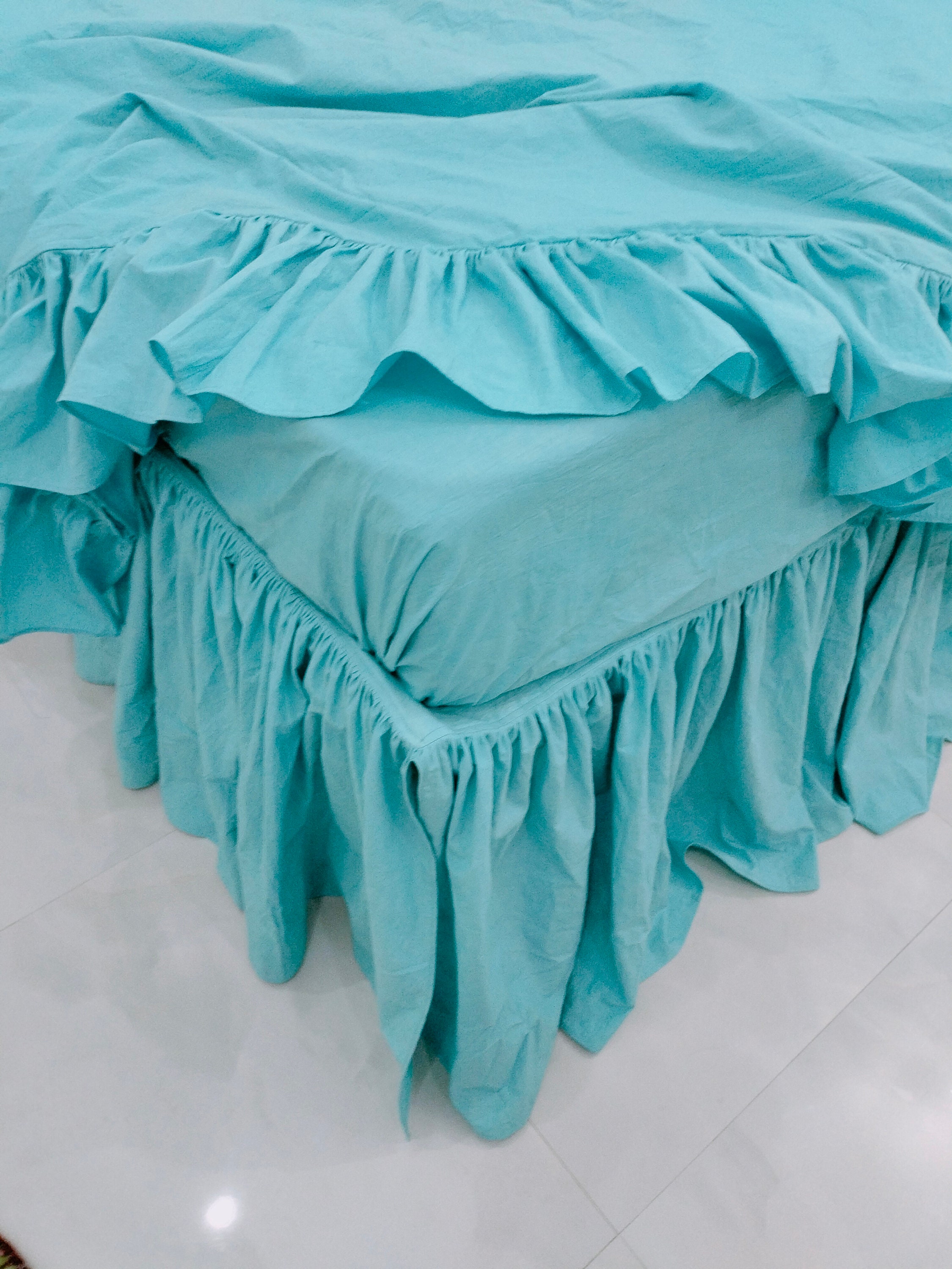White LINEN BED SKIRT Dust Ruffle Bed Valance 100 Soft Etsy