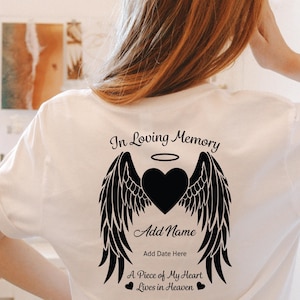 Custom Memorial Shirt | In Loving Memory Tee | Remembrance Shirt | Funeral Tribute Shirt | Cherished Memories Clothing | Custom Angel Tee
