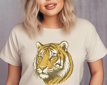 Tiger Vintage Shirt | Tiger Graphic Tee | Wild Cat Shirt | Snow Tiger Shirt | Retro Tiger Tee | Tiger Lover Gift | Wild Animal Shirt