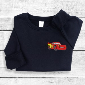 Embroidered Lightning Mcqueen Kids Sweatshirt, Cars Movie Characters Toddler Crewneck, Birthday Boy Girl Gifts image 7