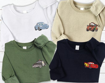 Gesticktes Lightning Mcqueen Kinder-Sweatshirt, Cars-Filmfiguren Kleinkind-Rundhalsausschnitt, Geburtstagsgeschenke für Junge und Mädchen