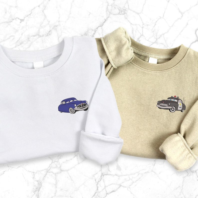 Sudadera bordada de Rayo McQueen, sudadera de cuello redondo para niños pequeños de la película Cars, camiseta de cumpleaños para niño imagen 9