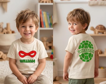 Custom Ninja Turtle Birthday Shirt, Personalized 90s Cartoon Graphic Tee