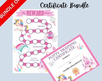 Unicorn Princess Potty Training Chart & Certificate (Digital Download)