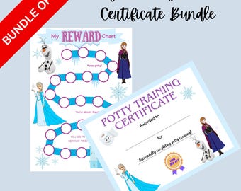 Ice Princess Potty Training Chart & Certificate: Winter Reward System (Digital Download)
