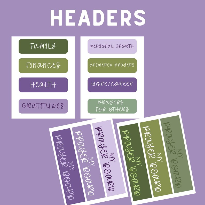 2026 Prayer Board Kit: Purple Printable Prayer Requests, Scripture ...
