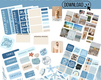 2026 Prayer Board Kit: Coastal Printable Prayer Requests, Bible Verses (Digital Download 8.5x11)