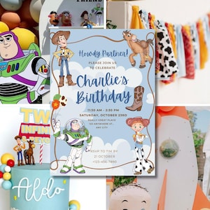 Editable Toy Birthday Invitation Template, Birthday Party Invitation, Birthday Editable Canva, DIY, Bonus Favor Tags, Bundle
