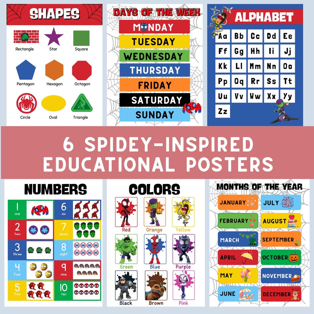 Superhero Educational Posters: Web Hero Theme - Learning Printables ...