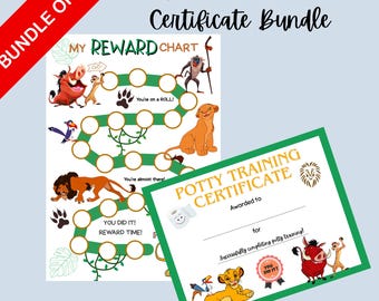 Lion Potty Training Reward Chart: Hakuna Matata Theme (Digital Download)