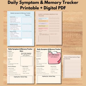Spouse Symptom Tracker: Daily Memory & Health Checklist (Printable PDF)