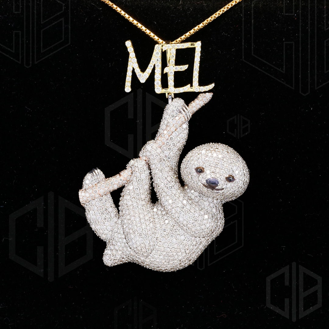 Moissanite Iced Out Cartoon Pendant, Hip Hop Pendant Charm Pendant, Iced Out Jewelry Mens, 925