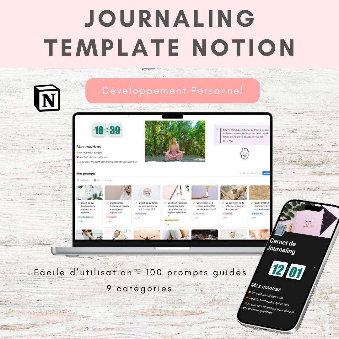 Journaling Concepts in French | 100 Personal Development Prompts ...
