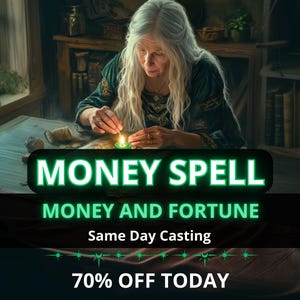 Money Spell Same Day Casting, Wealth Spell, Money Ritual, Witch Money Spell for Money, Fast Ritual Money Spell for Wealth and Abundance