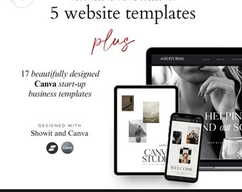 Showit Web Design Template & Canva Coaching Bundle - Elegant Showit Site, Coaching Website | Canva Marketing Templates | Instant Download