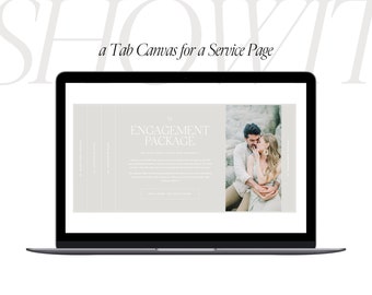 Showit Template with Commercial License | Luxe Tab Canvas | Website template for Photographer, or Showit Website Designer | Instant Download
