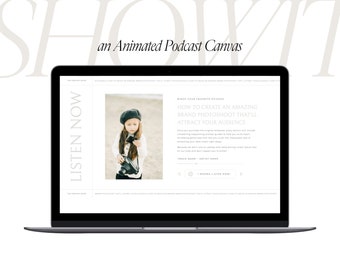 Showit Template with Commercial License | Luxe Podcast Canvas | Website template for Photographer, or Showit Web Designer | Instant Download