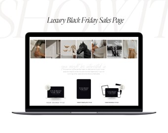 Trending 2024 Luxury Black Friday Sales Page for Showit | Website template for Photographer, Coach, or Influencer | Instant Download