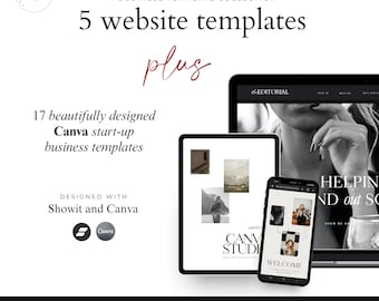 Showit Website Template and Canva Design Templates for Wedding Photographer, Coach | Showit website | Canva marketing | Instant Download