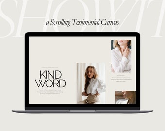 Showit Template with Commercial License | Animated Testimonial Canvas | Website template for Photographer, or Designer | Instant Download