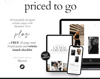 Showit Website Template Elegant Black and White Design for Wedding Photography, Fashion Blogger, Creator and Influencer | Instant Download