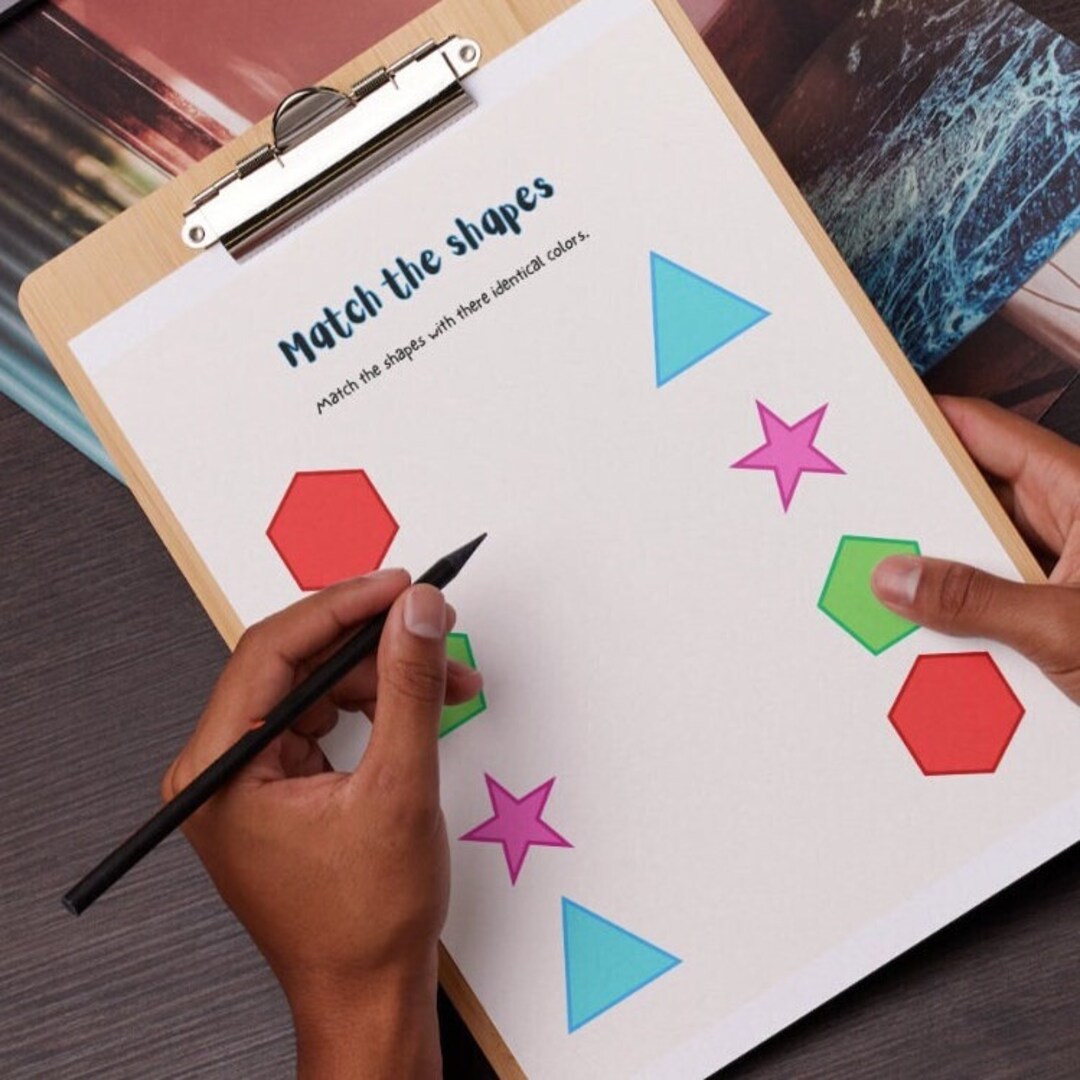 Educational Fun: Match the Shapes Printable Worksheet for Toddlers - Etsy